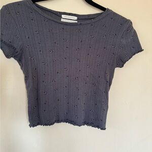 Women's Gray Textured Top